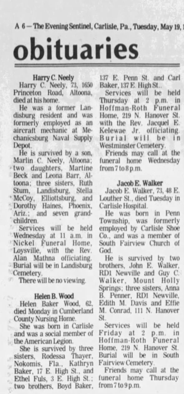 Helen Baker Wood obit